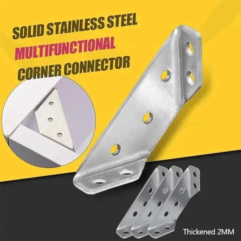 40pcs Furniture Corner Connector Set Metal Trapeziform Angle Bracket Triangle Corner Brace Chair Drawer Shelf Joint Support