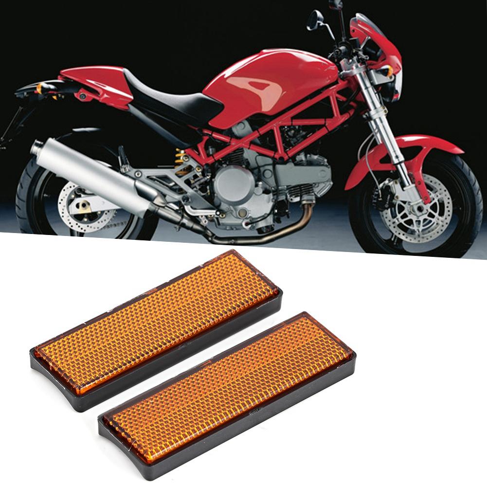 2 Pcs Plastic Motorcycle Reflectors Tail Brake Stop Marker Part Fit for Ducati Monster