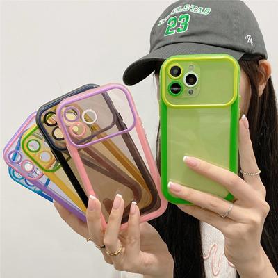 Candy Color Clear Camera Lens Protection Phone Case For Iphone 13 12 Pro Max 11 X Xr Xs Max 13 Shockproof Silicone Cover Coque