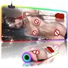 Anime Kaguya-sama Large Non-slip Mouse Pad LED Backlit Shinomiya Kaguya Leopard Mouse Pad Table Overwatched Gaming Keyboard Mat