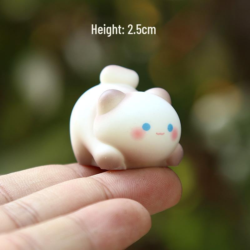 Cross-Border Cute Siamese Cat Mini Ornament: Cartoon Fat Cat Bean Eyes Pet Doll Blind Box