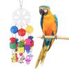 Bird Wooden Christmas Snowflake Pendant Hanging Swing Parrots Chewing Biting Playing Toy Cage Accessories