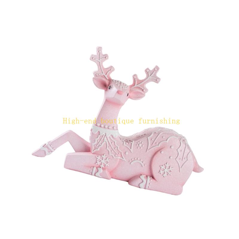  Christmas Reindeer Resin Ornament Weather Resistant Indoor Outdoor Festival Display Deer Statue Decoration