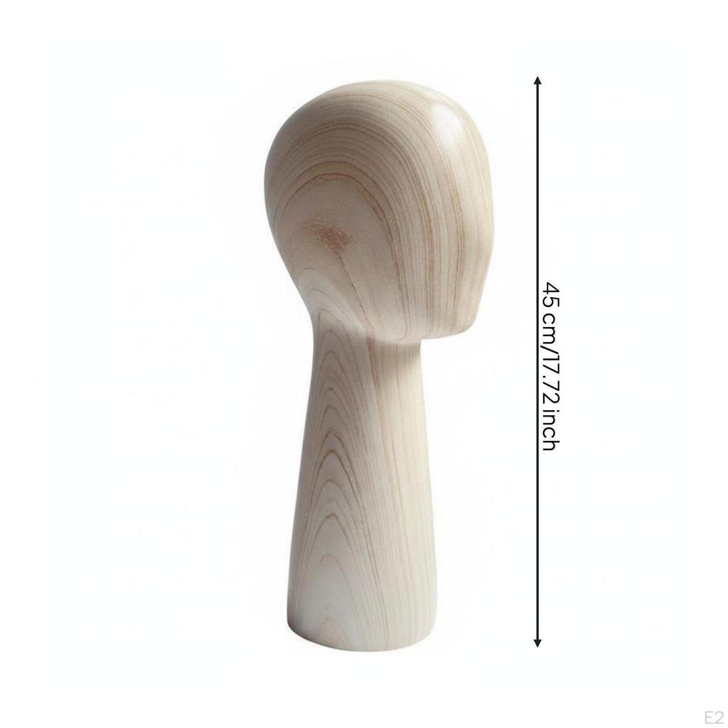 Mannequin Head Fiberglass Hat Display Adult Size for Boutique, Shop Window Dark Wood High