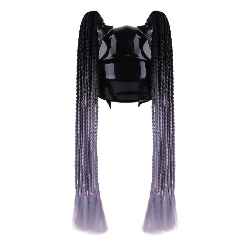 Motorcycle Helmet Dreadlock Braid Decor, 60cm Suction Cup for Delivery Riders