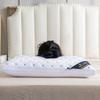 Premium Hotel-Style Memory Foam Pillow With 3D Star Embroidery Single Bed High Resilience Feather-Like Fill White Gray