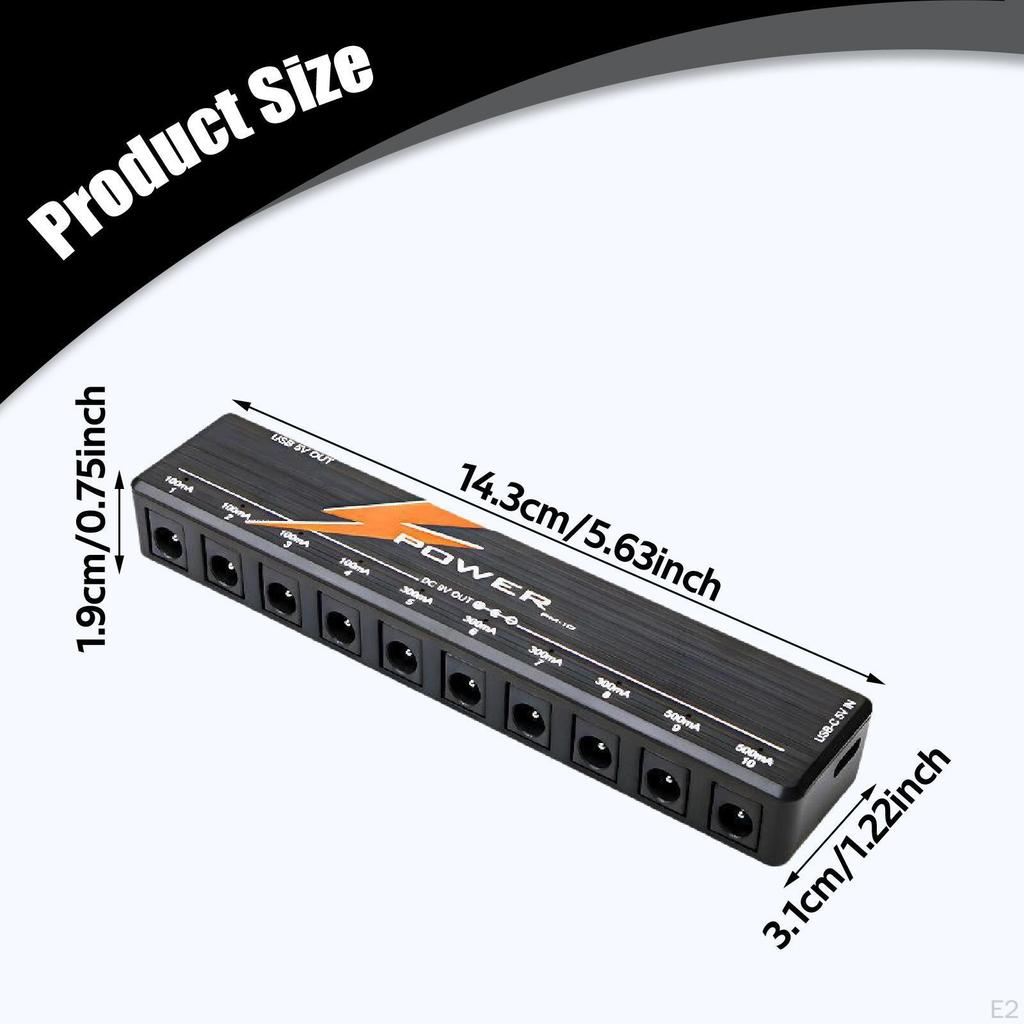 Guitar Supply 10 Isolated Outputs Short Circuit Protection PP Material Portable Design with