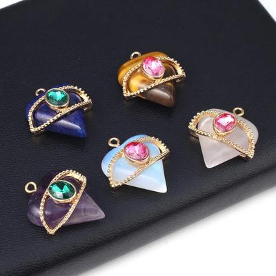 Necklace Pendant Natrual Stone Opal/Lapis Lazuli Winding Pendant For Jewelry Making DIY Necklace Bracelet Accessory