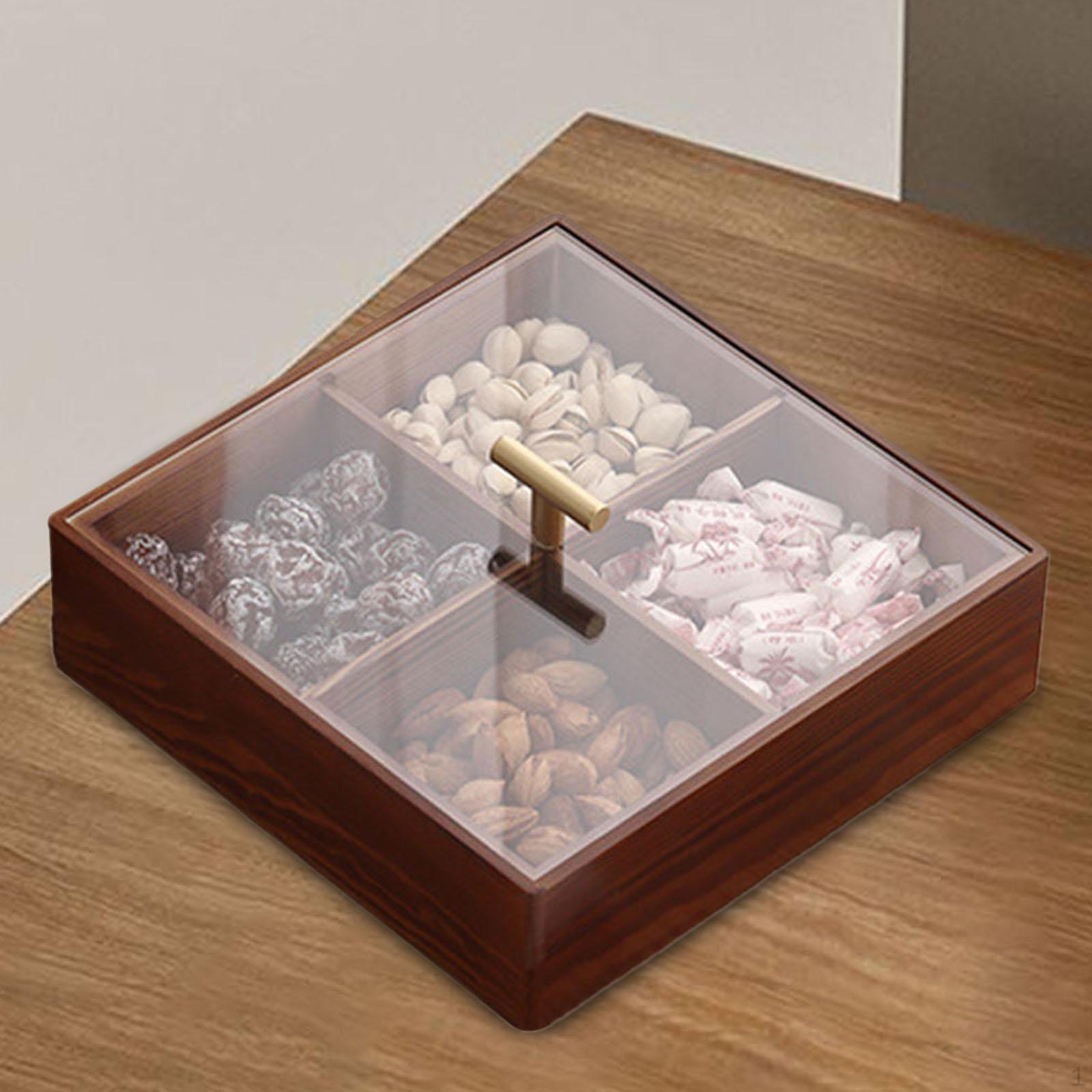 

Разделенный поднос с крышкой, тарелка с сухофруктами, домашний декор, миска для конфет, закуска