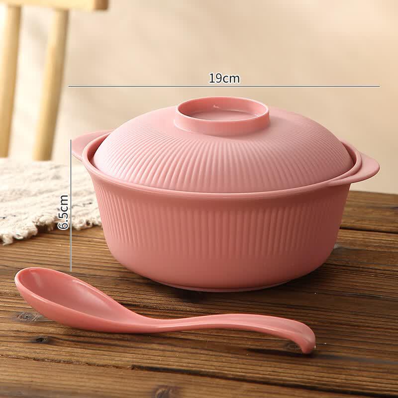 Bing Yue Thickened PP Instant Noodle Bowl & Spoon Set