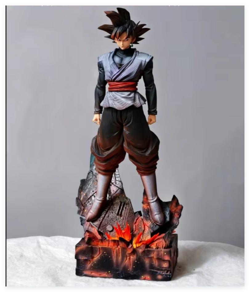 Jt Neu 37,5cm Dragon Ball Black Goku Zamasu Statue Kampf Gebrochene Basis PVC Anime Figur Schreibtisch Dekoration Spielzeug Geschenk Für Anime Fans
