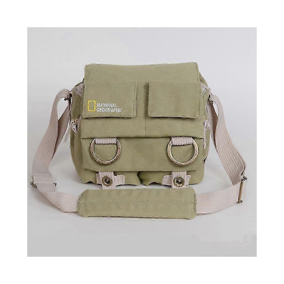 (Khaki) Professional National Geographic DSLR Camera Bag Universal for Nikon D5000 D5100 D3000 D5300 for Canon 550D 660D 500D 700d SLR-Good