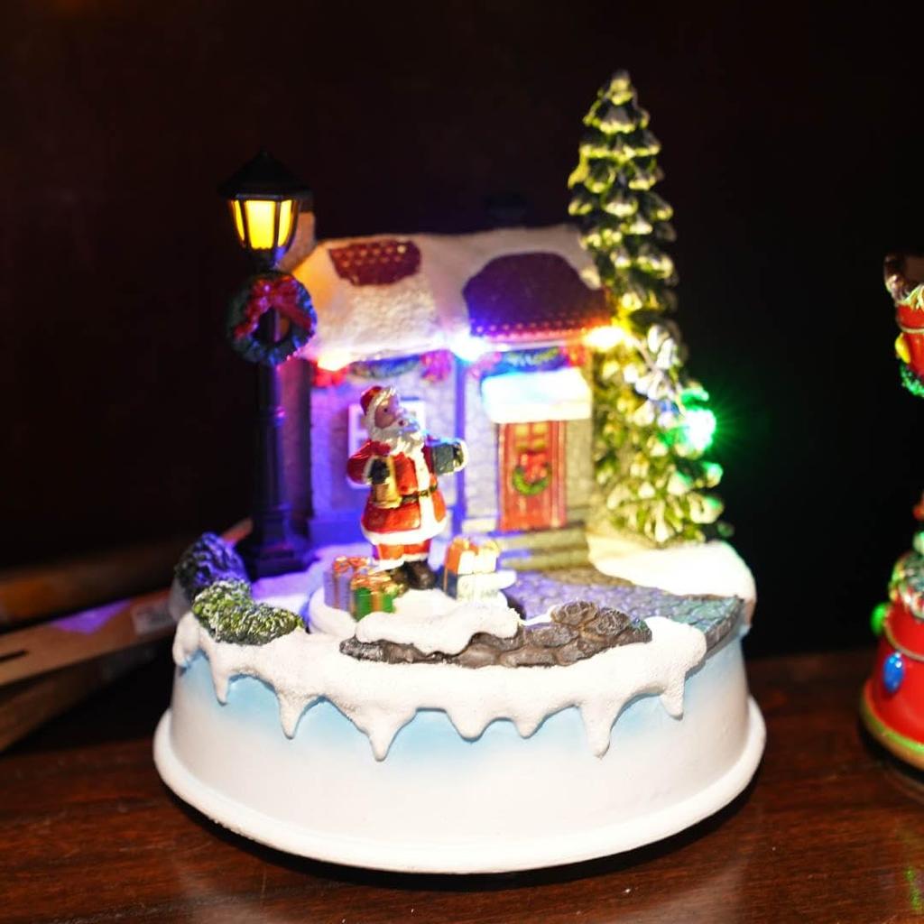 Christmas Dulton LED Glow Village Santa Is Coming Ornaments, Decorations,