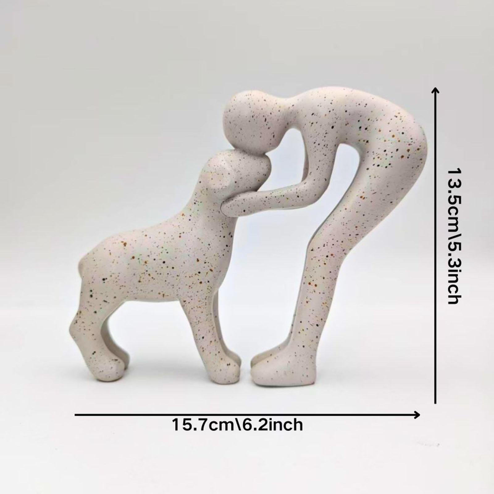 

Man and Dog Statue Decoration Small Dog Sculpture for Desk Living Room Shelf Friendship Remembrance Gift for Dog Lovers белый