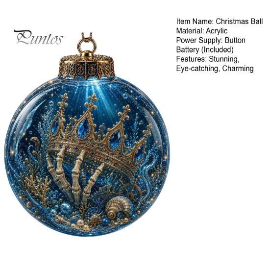 Acryl Ozeanleben Kollektion Weihnachtsbaumkugel Ornament, Klarer Meeres-Leuchtstern Fisch Feiertags-Tischdekoration zum Aufhängen für Weihnachtsbaum,
