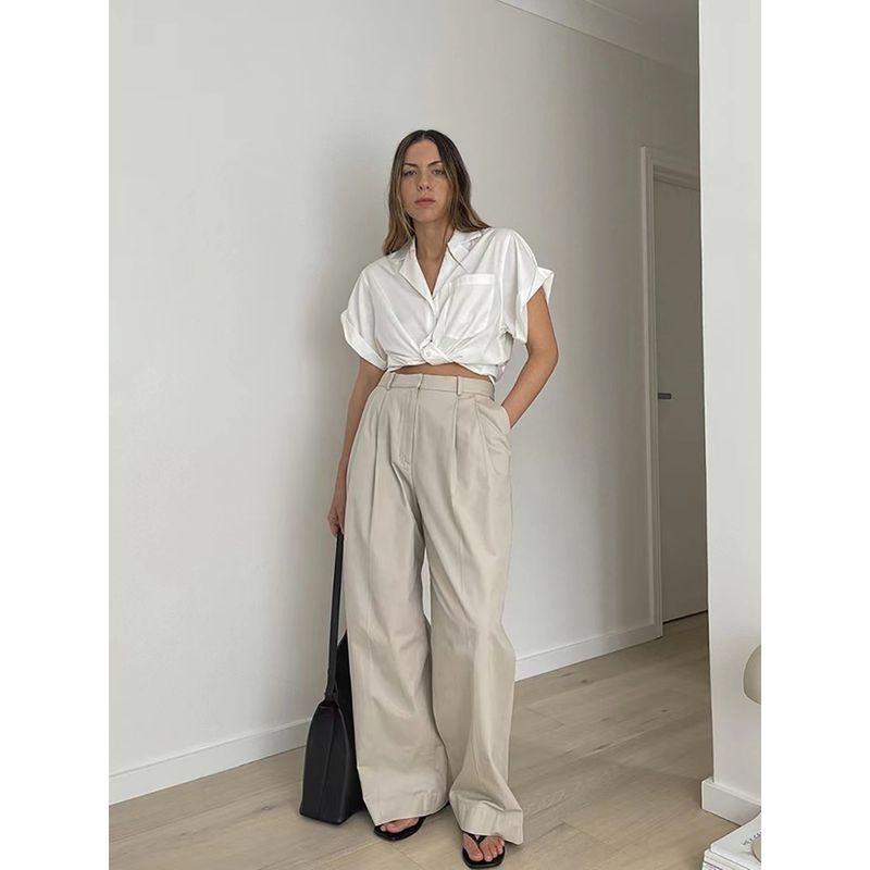 Western Style New Casual Trousers Draping Effect Design Comfortable Wide Leg Pants Casual Wide Leg Pants