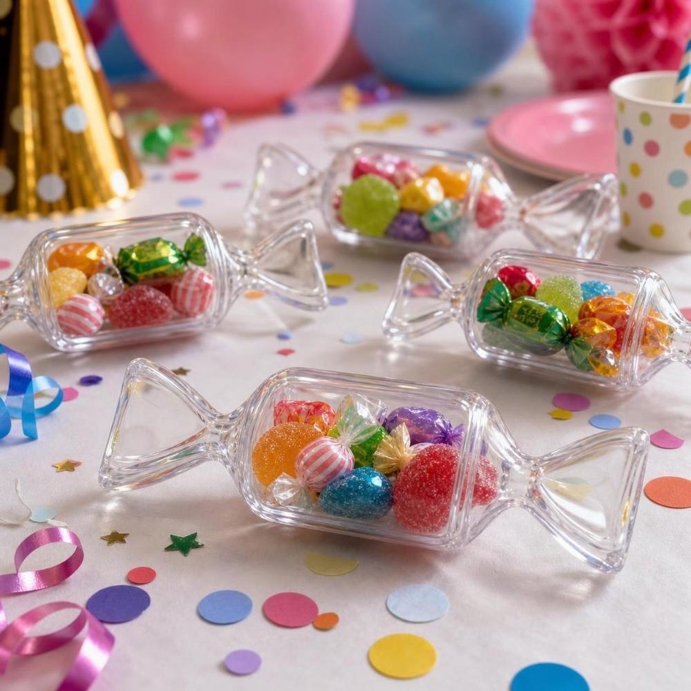 10pcs Candy Shape Earrings Jewelry Box Transparent Candy Container Cute Snack Gift Box  Wedding