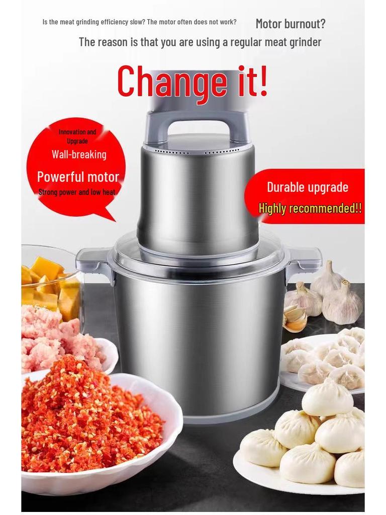 High-Power Multifunctional Food Processor: Electric Mincer & Mixer for Large Capacity