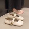 Fashion 2025 Retro Square Head Mary Jane Leather Shoes Women Spring and Summer New Flat Soft Bottom Single Shoes Casual Ladies Flats