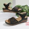 Damen Übergröße Plateau Cut-Out Sport Sandalen Sommer Europäisch Amerikanischer Stil Klettverschluss Lässige Slipper