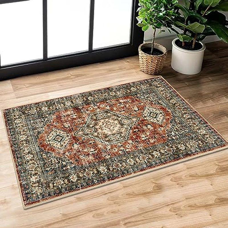 

Viakama Turkish Ethnic Style Entrance Rug Hallway Foot-Warming Mat, Living Room Hanging Basket Swivel Chair Carpet Home Decor 40x60