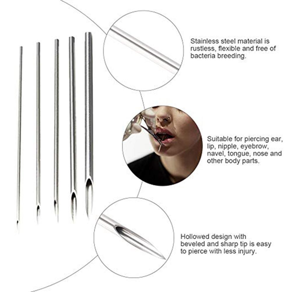 Piercing Tools Disposable Sterilized Piercing Needles Tattoo Machine Consumables Tattoo Accessories 100 Pcs (15g)