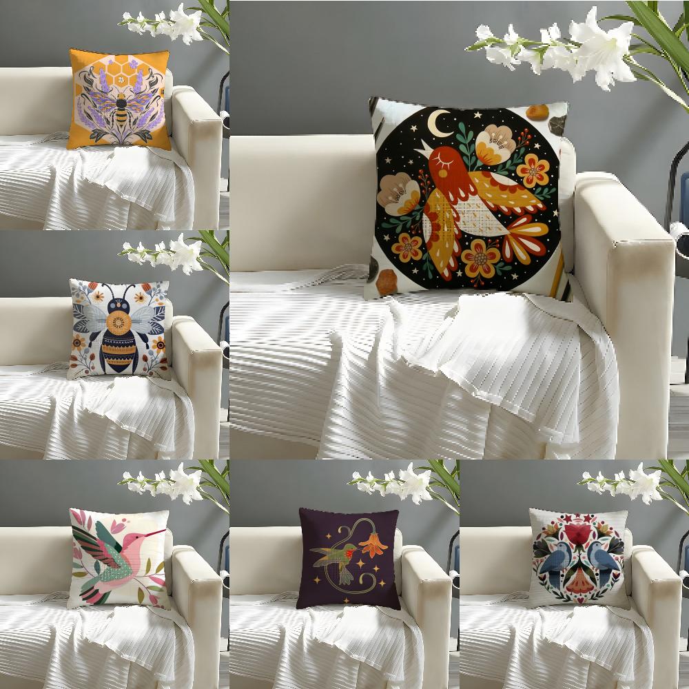 2 Simple Farm Crop Flower Print Pillow Case Home Living Room Decoration Linen Pillowcover Pillow Cases Cushion Cover