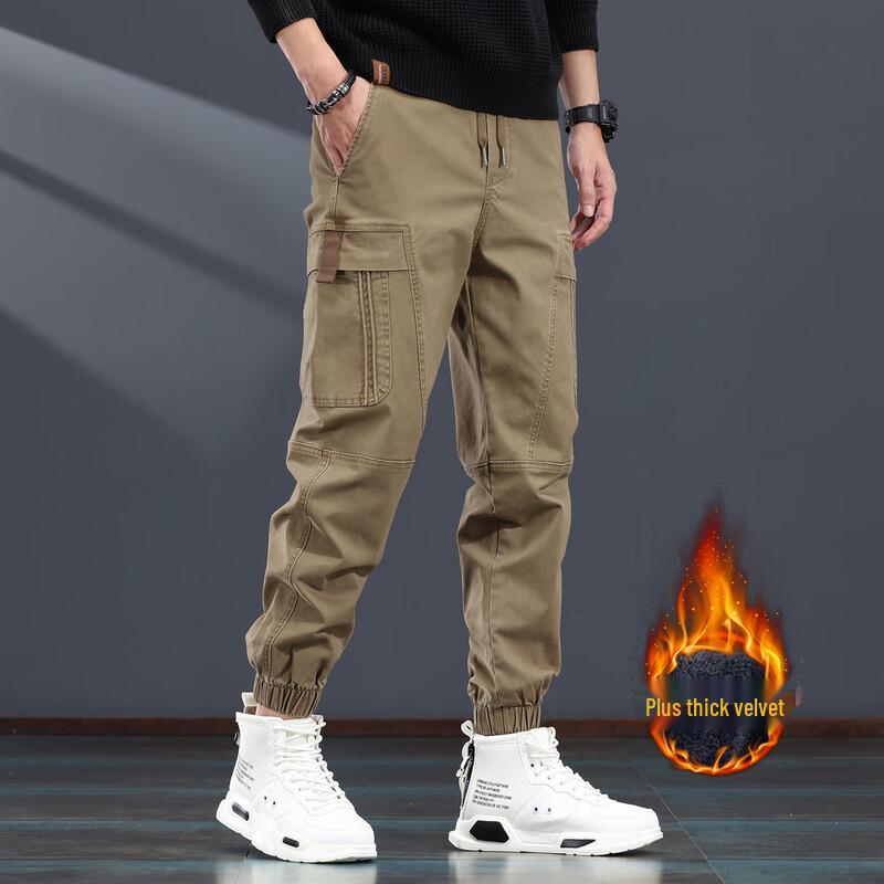 Men's American Retro Fleece-Lined Tapered Cargo Pants