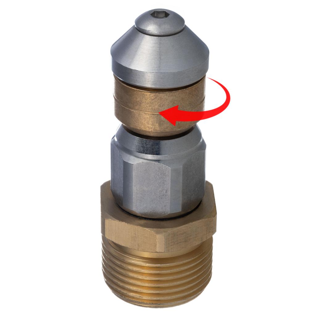 M22 350 bar rotating pipe cleaning nozzle stainless steel, brass