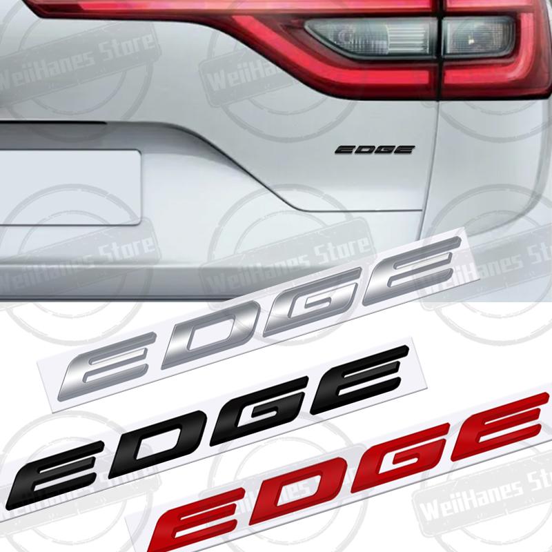 Metal 3D For Ford Fiesta Edge Badge Letter Logo Car Rear Trunk Body Sticker Emblem Glossy Black Accessories