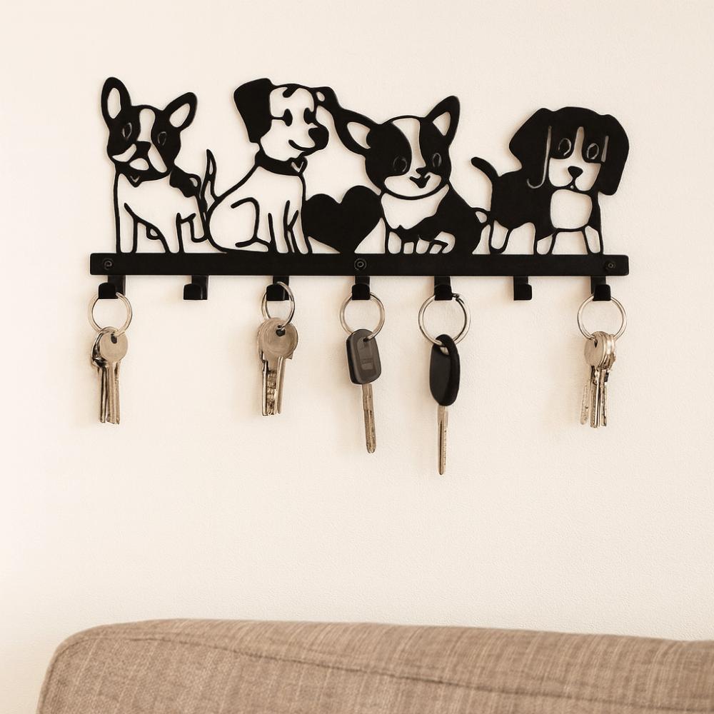 Iron Cartoon Dog Coat Hook Nordic Key Holder Durable Clothes Storage Rack Entryway