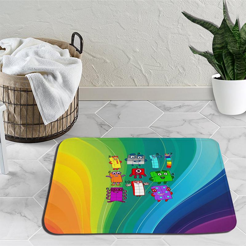 Karikatür Numberblocks Yatak Odası için Halılar Peluş Numarası Dolması Film Halı Başucu Alan Kilim Kaymaz Paspaslar