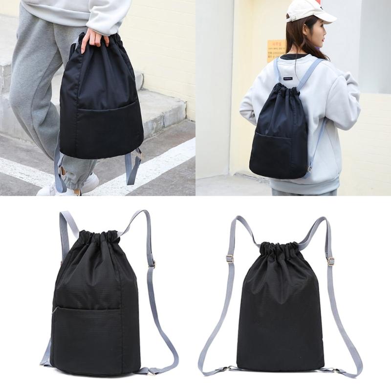 Drawstring School Backpack Waterproof Gym Sacks Unisex Travelling Shoulders Bag