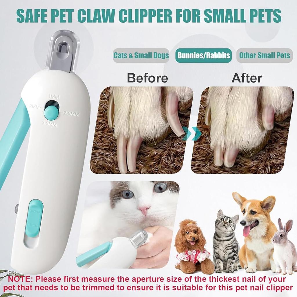 Cortador de unhas profissional para animais de estimação com furo ajustável, cortador de unhas para cães e gatos, aparador de garras para animais de estimação, filhotes, gatinhos, ferramenta de cuidados com a pele