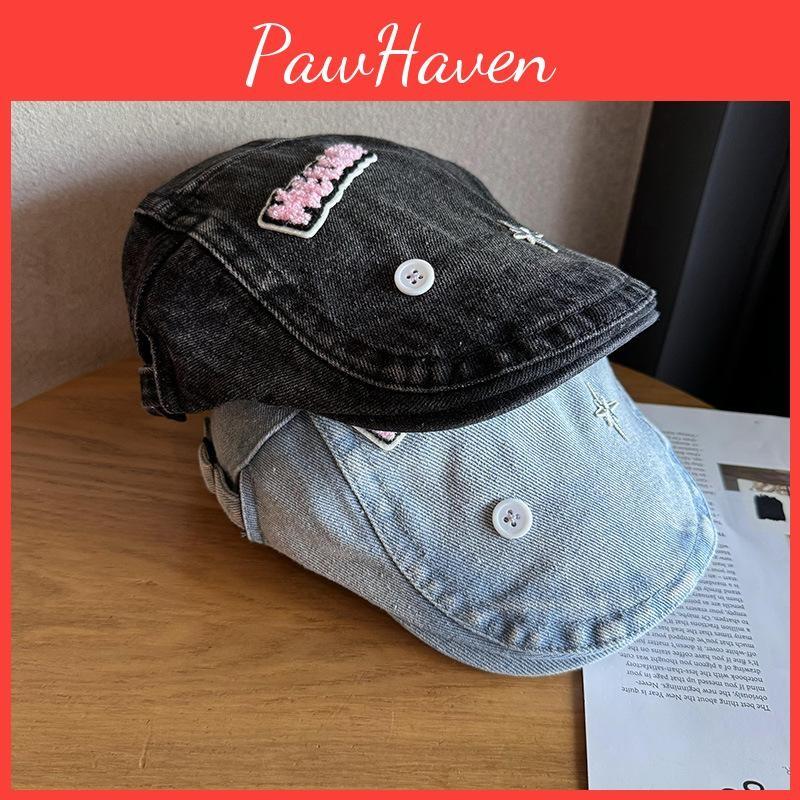 Embroidery Cotton Stars Duckbill Hat Women Sunshade Breathable Summer Fashion