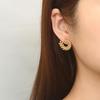 European & American Wheat Ear Titanium Steel Gold-Plated Earrings - Trendy, High-End Retro Studs, Niche Design.