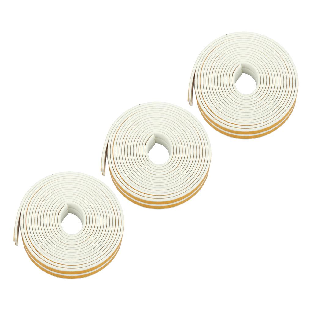 6Pcs Foam Weather Stripping Door Seal Strip Insulation Tape Roll Self Adhesive Sealing Weatherstrip