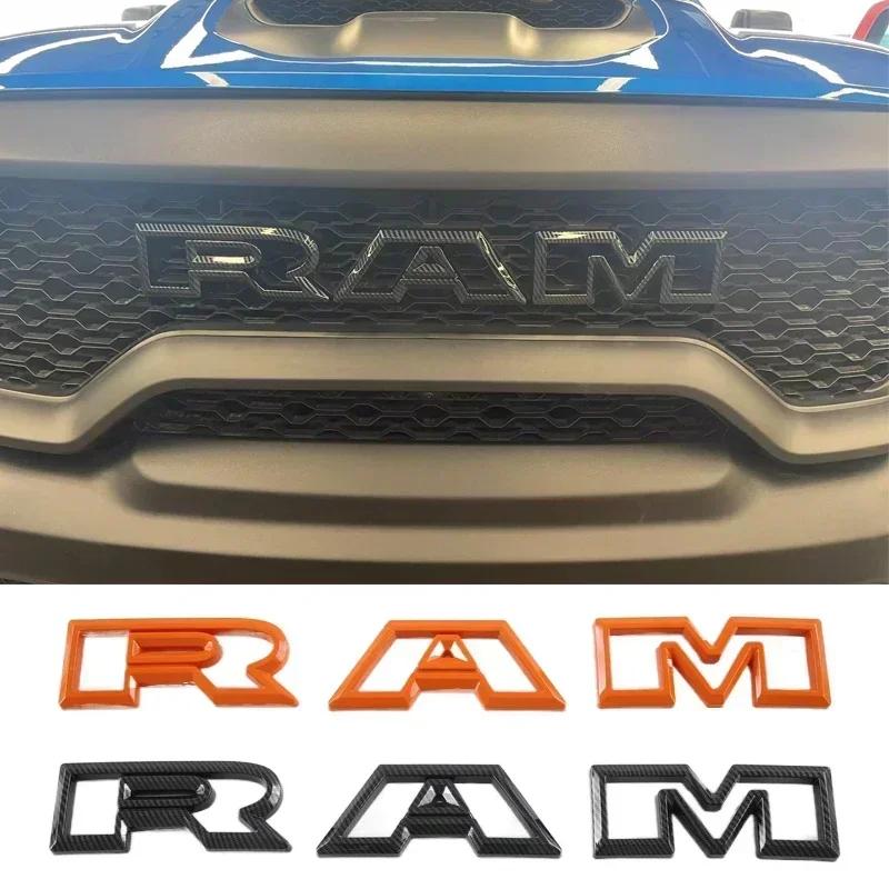 GXP1  For Dodge Ram TRX 2021-2023 Modified ABS Car Front Grille Emblem Bonnet Hood Letter Badge Stickers Auto Accessories
