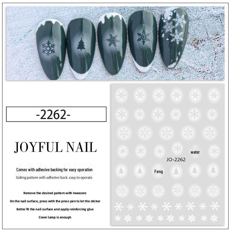 Winter-Schneeflocken-Nagelaufkleber: Festliche weiße Hohlmuster für saisonale Nagelkunst