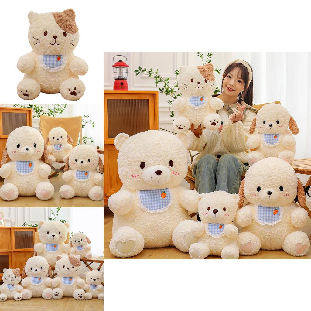 Entzückendes Neues Plüschhund Babylätzchen Spielzeug Kuschelbär Stofftierpuppe Geschenk