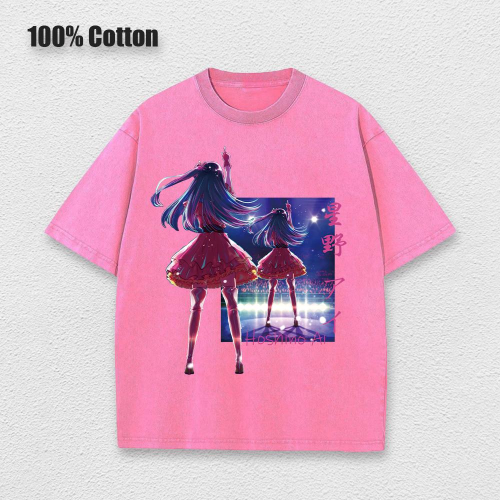 Acid Tshirt Kawaii Oshi No Ko Anime Ai Hoshino Cosplay Tshirt Hot Cartoon Fans Otaku TShirt Casual Solid Cotton Unisex Tee