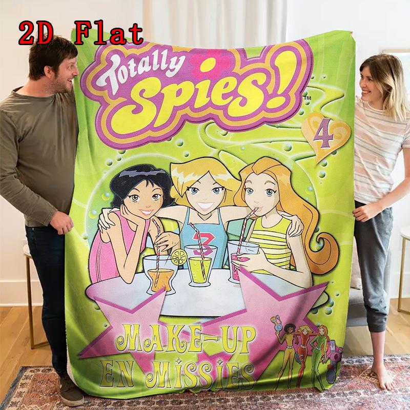 Totally Spies 2D Flat Pattern Flannel Blanket High quality All Seasons Warmth and Comfort Perfect for Christmas Gifts.