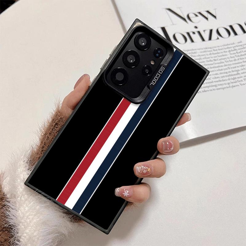 Luxury Sports Line Cool Stripe Soft Phone Case for Samsung Galaxy S24 S25 FE S26 Edge S23 Ultra S22 Plus S21 + Shockproof Cover