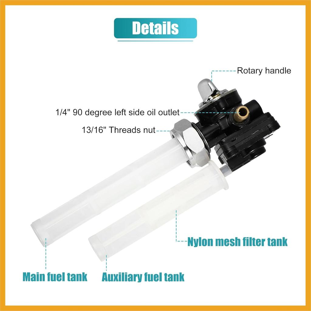Motorcycle Fuel Valve Petcock with Male Thread 61338-94D for Harley FXST FLST FXD FLT 95-01 for 1340cc for Harley Vacuumed Petcock Valve Switch Gas