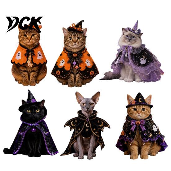 Costume di Halloween per Piccoli Animali Domestici, Costume da Strega per Gatti, Mantello Fantasma Carino, Abbigliamento Morbido Divertente per Animali Domestici, Tenuta per Festival, Mantello Cosplay per Gattini, Festa di Natale