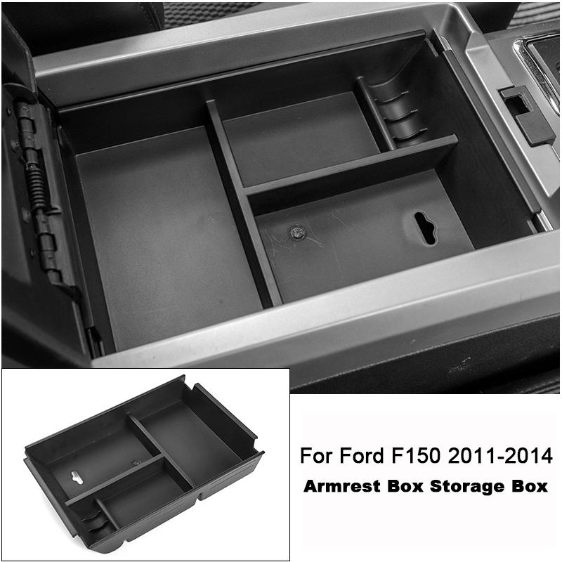 Center Console Armrest Storage Box Organizer Tray for Ford Raptor F150 2011-2014 (not fit XL / XLT ) Car Interior Accessories