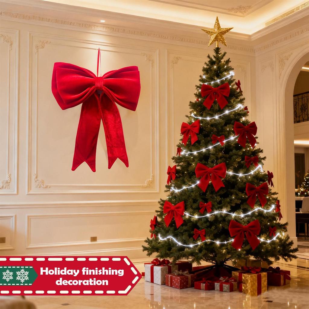 Christmas Velvet Bows For Tree 19x25 Inch Holiday Decor Christmas Tree Pendants For Front Door Office Wreath Staircase Window