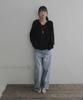 Mosyupamosyu See-Through Hooded Knit [Black]