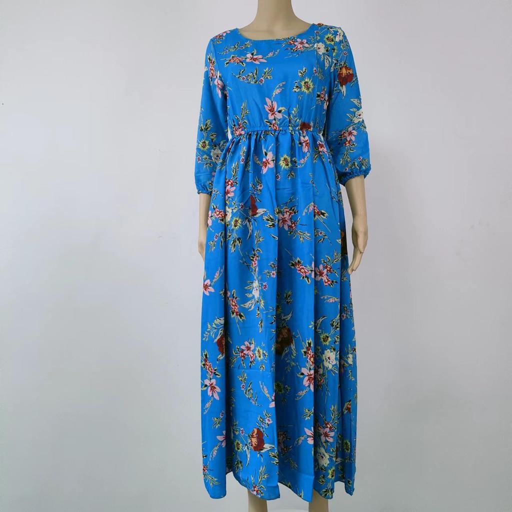 European & American Women's Chiffon Printed Swing Dress with Quantity Discounts
