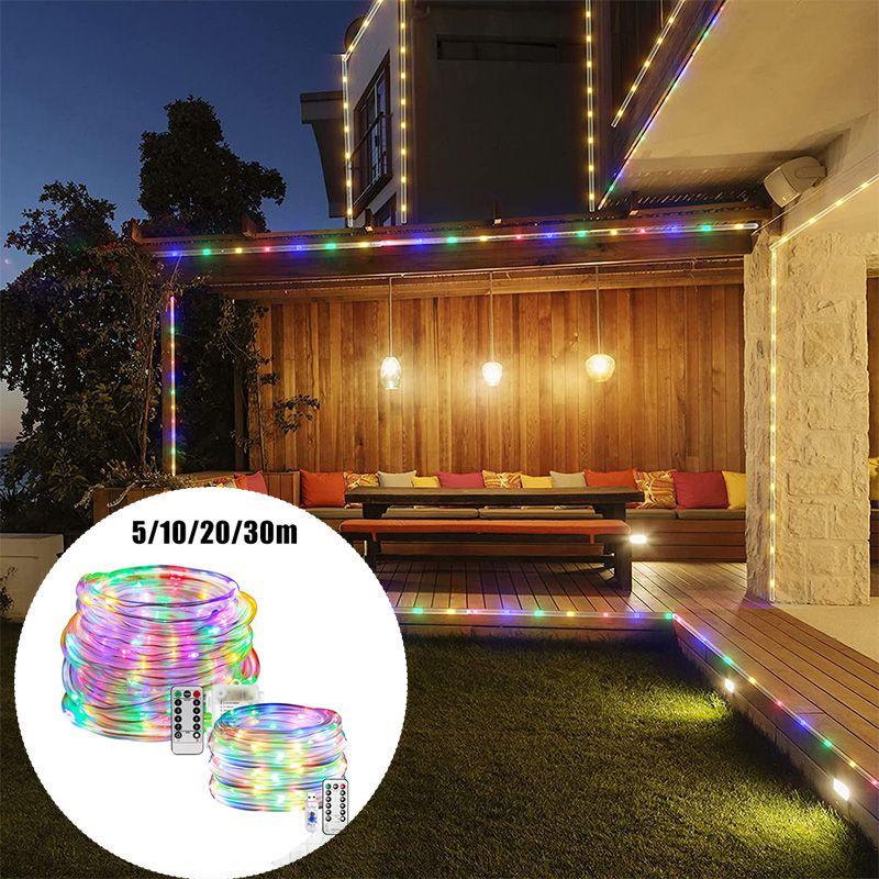 Remote-controlled 5-30m Led Rope Lights Usb/battery Box Timing Waterproof Dimmable Decor Lamp Xmas